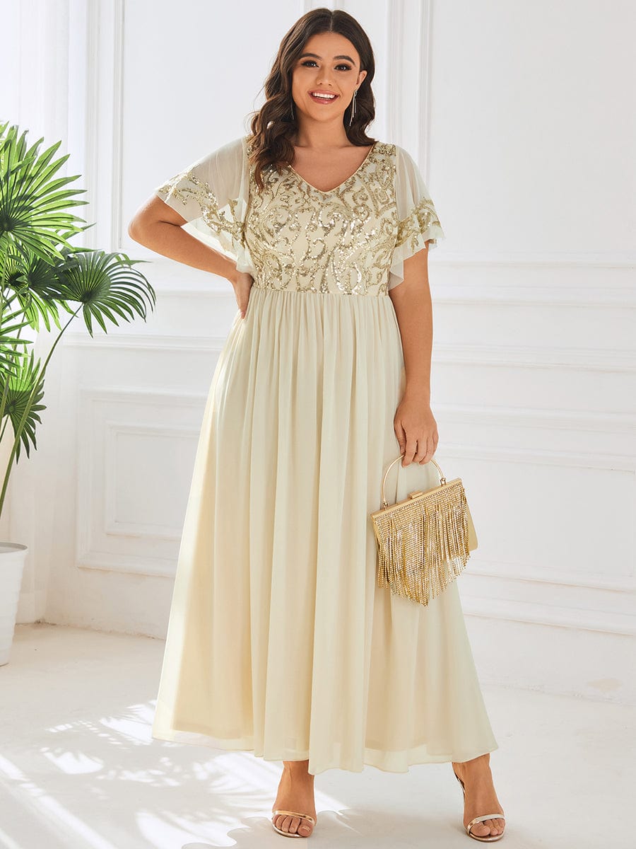 Plus Size Sequin Chiffon Maxi Dress Plus Size Sequin Chiffon Maxi Dress