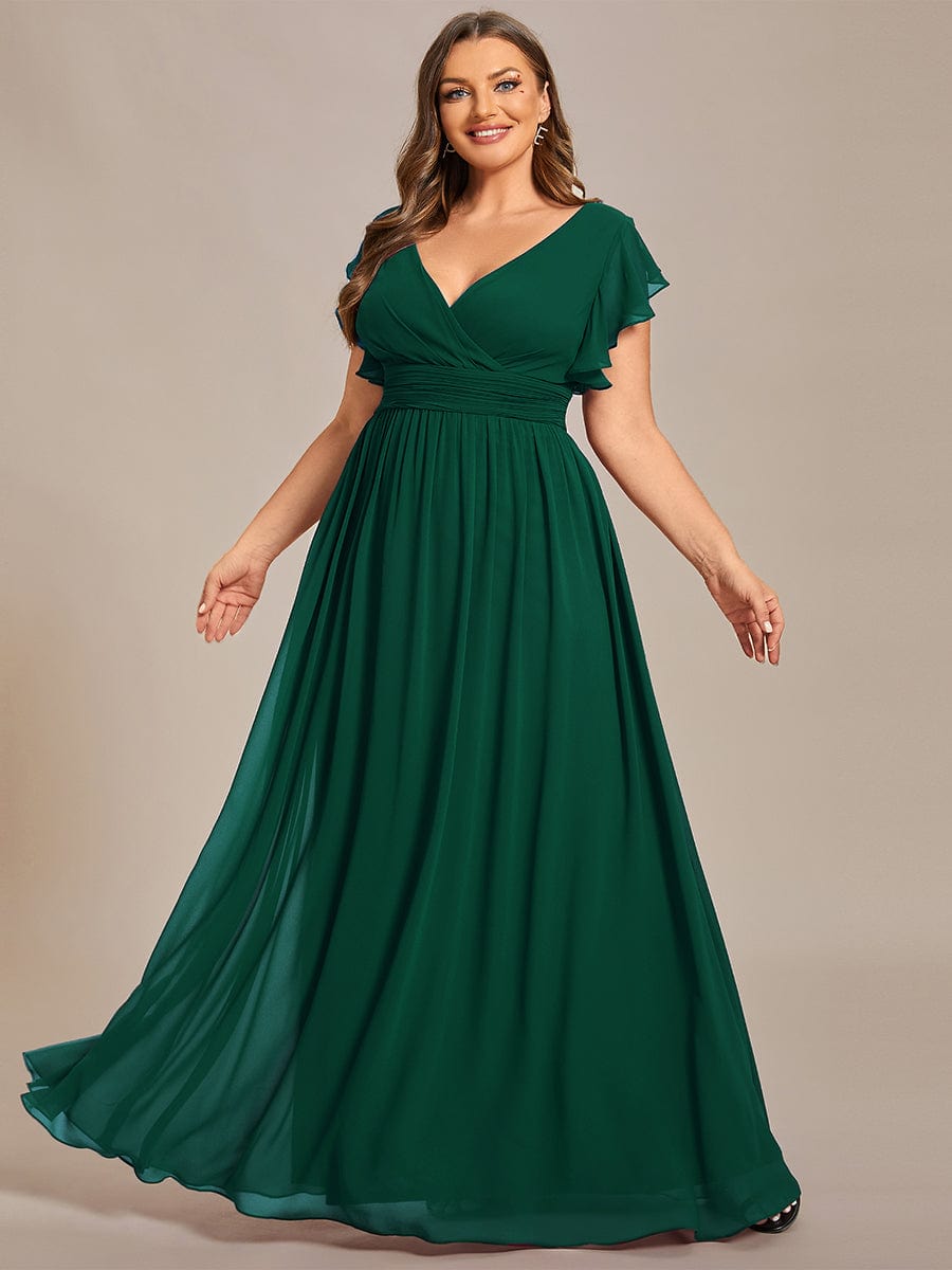 Plus Size Chiffon A-Line Dress with Back Cutout Ever-Pretty Plus Plus Size Chiffon A-Line Dress with Back Cutout Ever-Pretty Plus