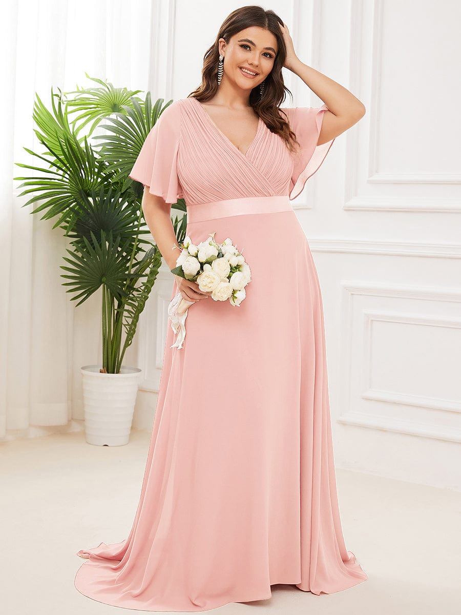 Plus Size Empire Waist Chiffon Maxi Dress with Pleats Ever-Pretty Plus Plus Size Empire Waist Chiffon Maxi Dress with Pleats Ever-Pretty Plus