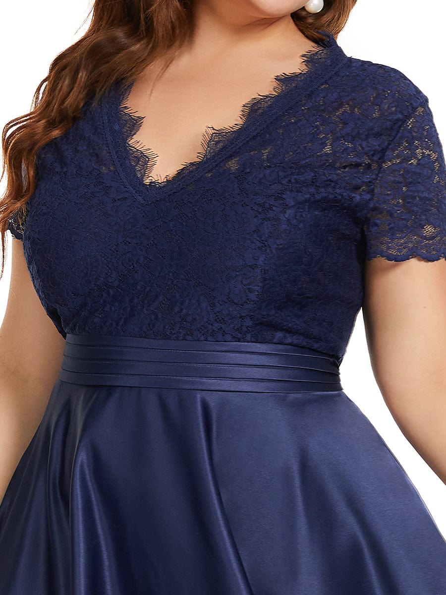 Plus Size V-neck Lace Bodice A-line Dress with Pockets Ever-Pretty Plus Plus Size V-neck Lace Bodice A-line Dress with Pockets Ever-Pretty Plus
