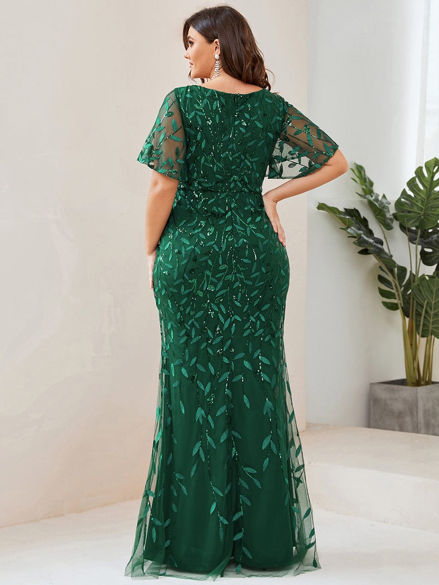 Plus Size Long Mermaid Formal Dress with Sequins Ever-Pretty Plus Plus Size Long Mermaid Formal Dress with Sequins Ever-Pretty Plus