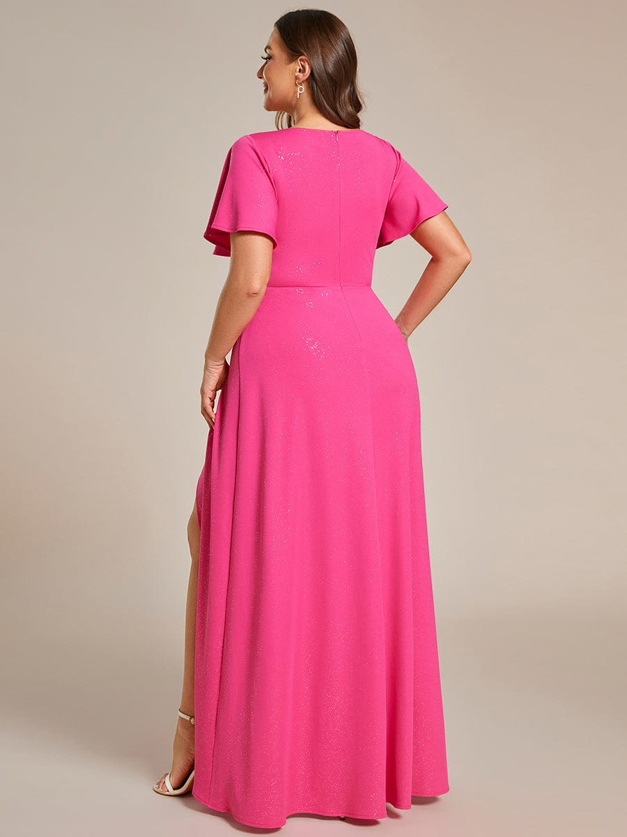 Plus Size Glitter High-Low Maxi Dress with Front Slit Ever-Pretty Plus Plus Size Glitter High-Low Maxi Dress with Front Slit Ever-Pretty Plus