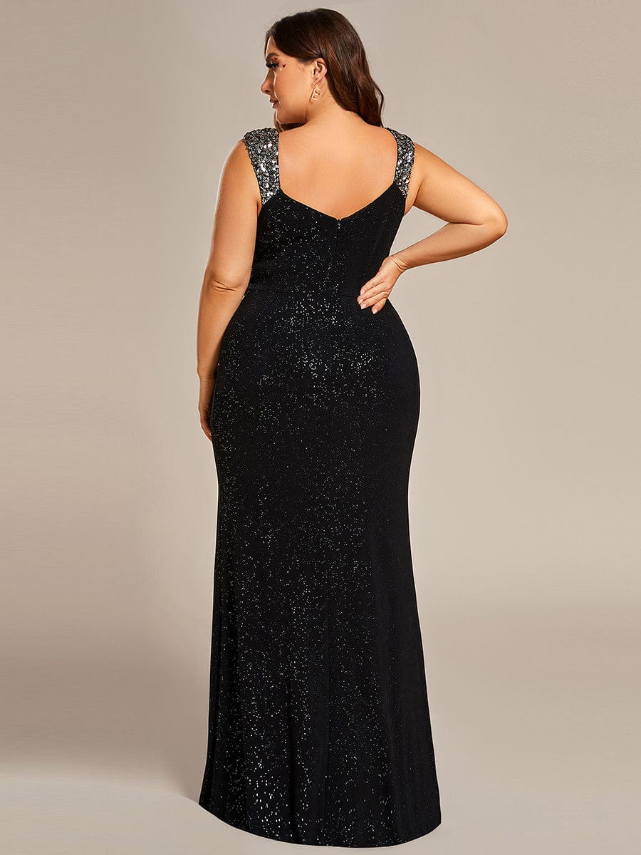 Plus Size Sequin Bodycon Maxi Dress with High Slit Ever-Pretty Plus Plus Size Sequin Bodycon Maxi Dress with High Slit Ever-Pretty Plus