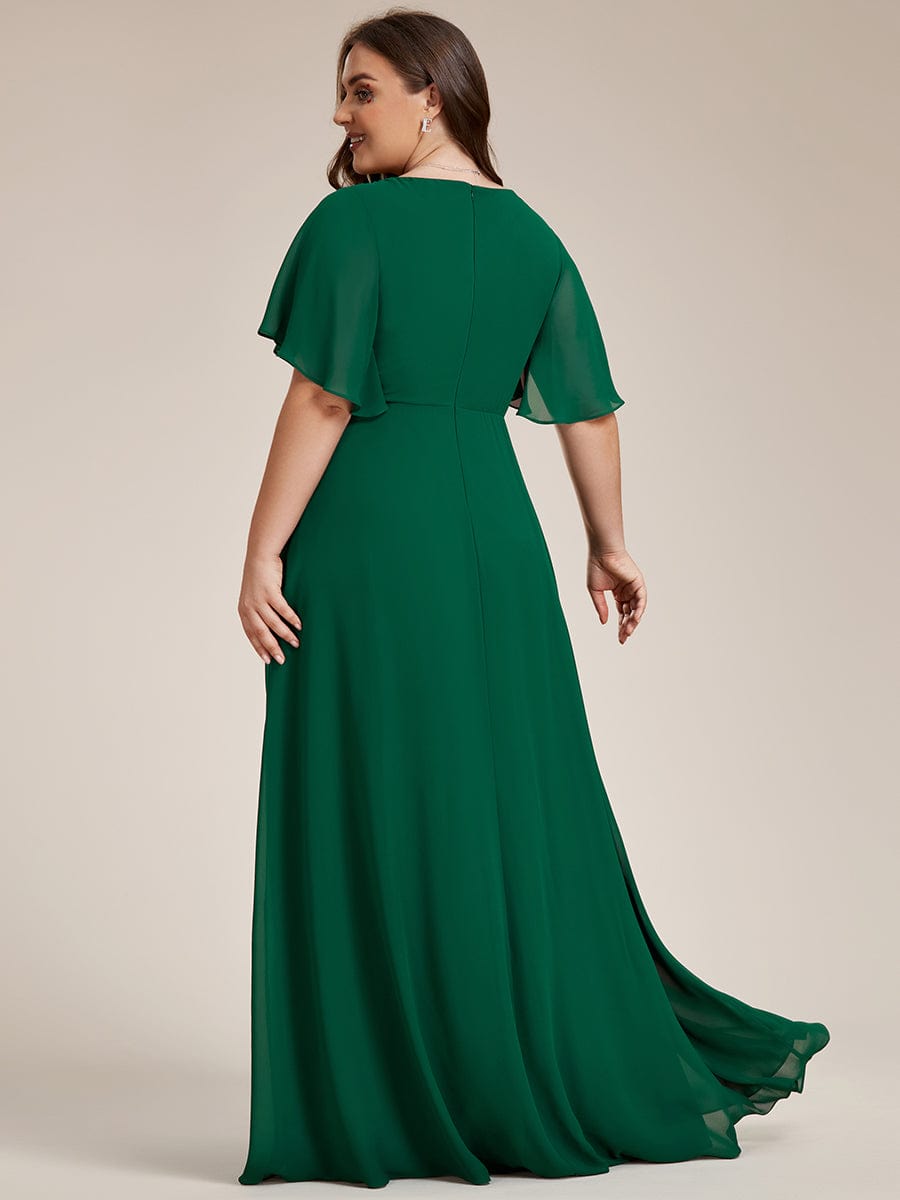 Plus Size Applique Waist Chiffon Maxi Dress with Short Sleeves Ever-Pretty Plus Plus Size Applique Waist Chiffon Maxi Dress with Short Sleeves Ever-Pretty Plus