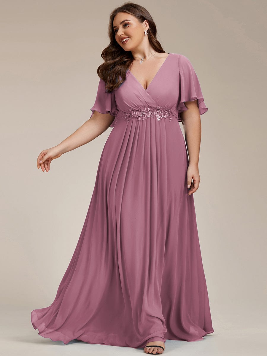 chiffon layered dress plus size Le Bos Long Plus Size Formal Chiffon Dress 27804