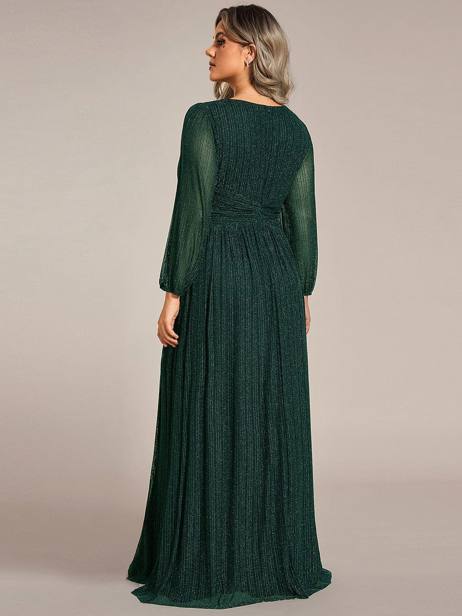 long sleeve glitter maxi dress Plus Size Glitter Maxi Dress