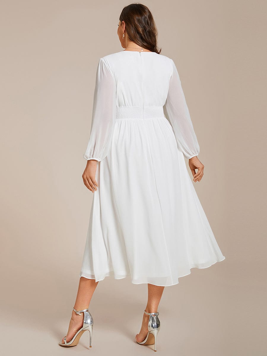 Plus Size Flowy Long Sleeve Midi Chiffon Dress - Elegant & Comfortable Ever-Pretty Plus Plus Size Flowy Long Sleeve Midi Chiffon Dress - Elegant & Comfortable Ever-Pretty Plus