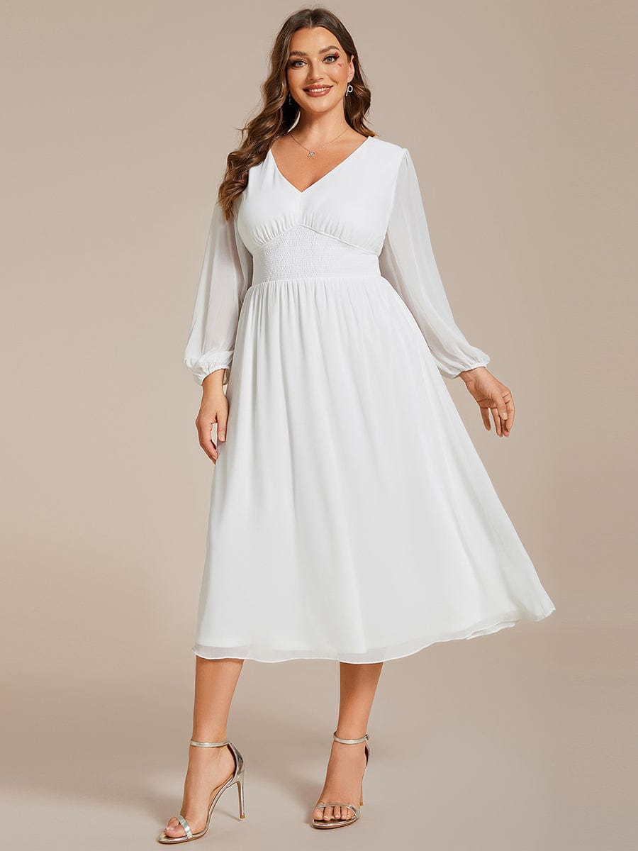 Plus Size Flowy Long Sleeve Midi Chiffon Dress - Elegant & Comfortable Ever-Pretty Plus Plus Size Flowy Long Sleeve Midi Chiffon Dress - Elegant & Comfortable Ever-Pretty Plus