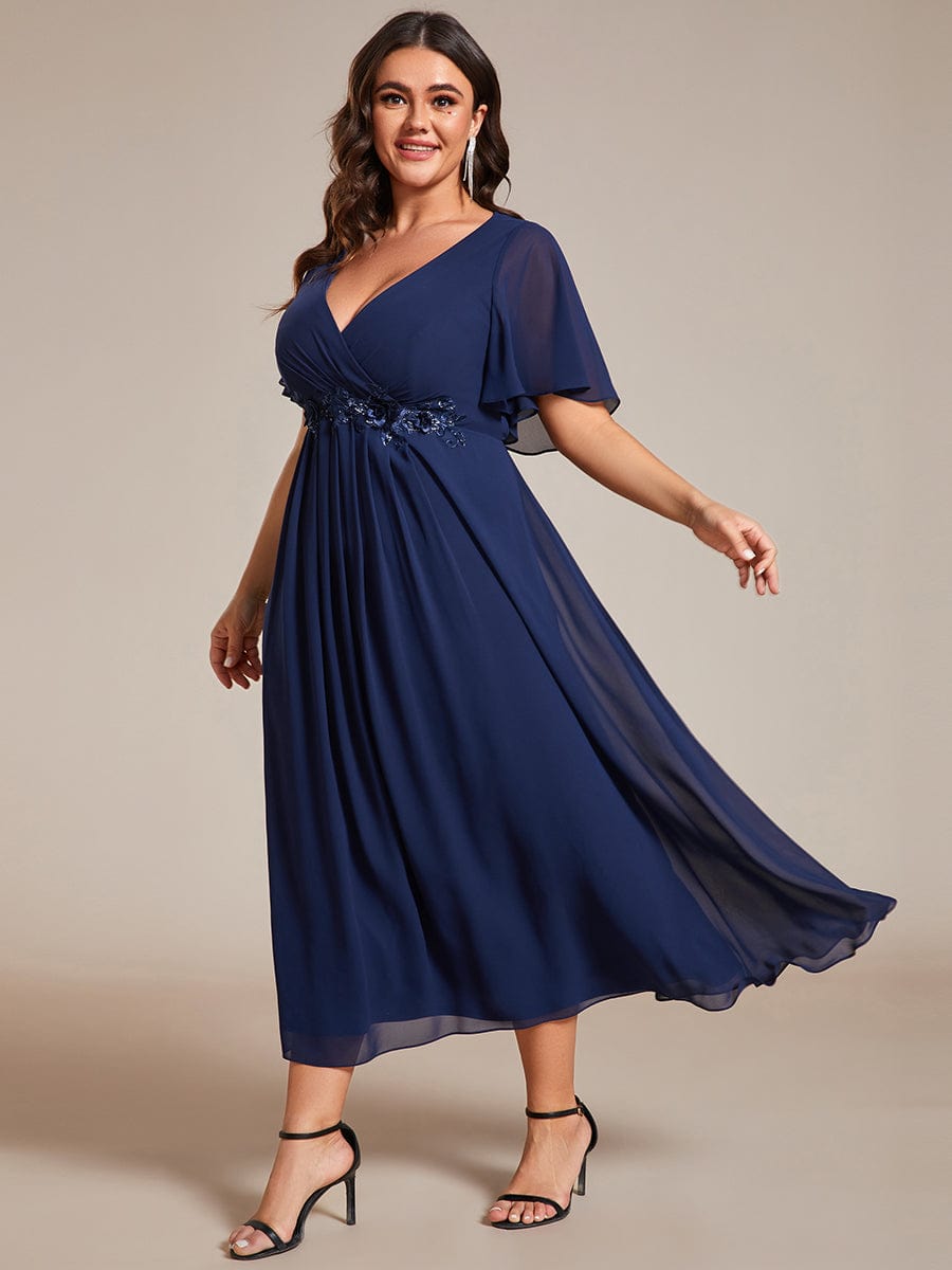 Plus Size Elegant Empire Waist Applique Midi Dress Ever-Pretty Plus Plus Size Elegant Empire Waist Applique Midi Dress Ever-Pretty Plus