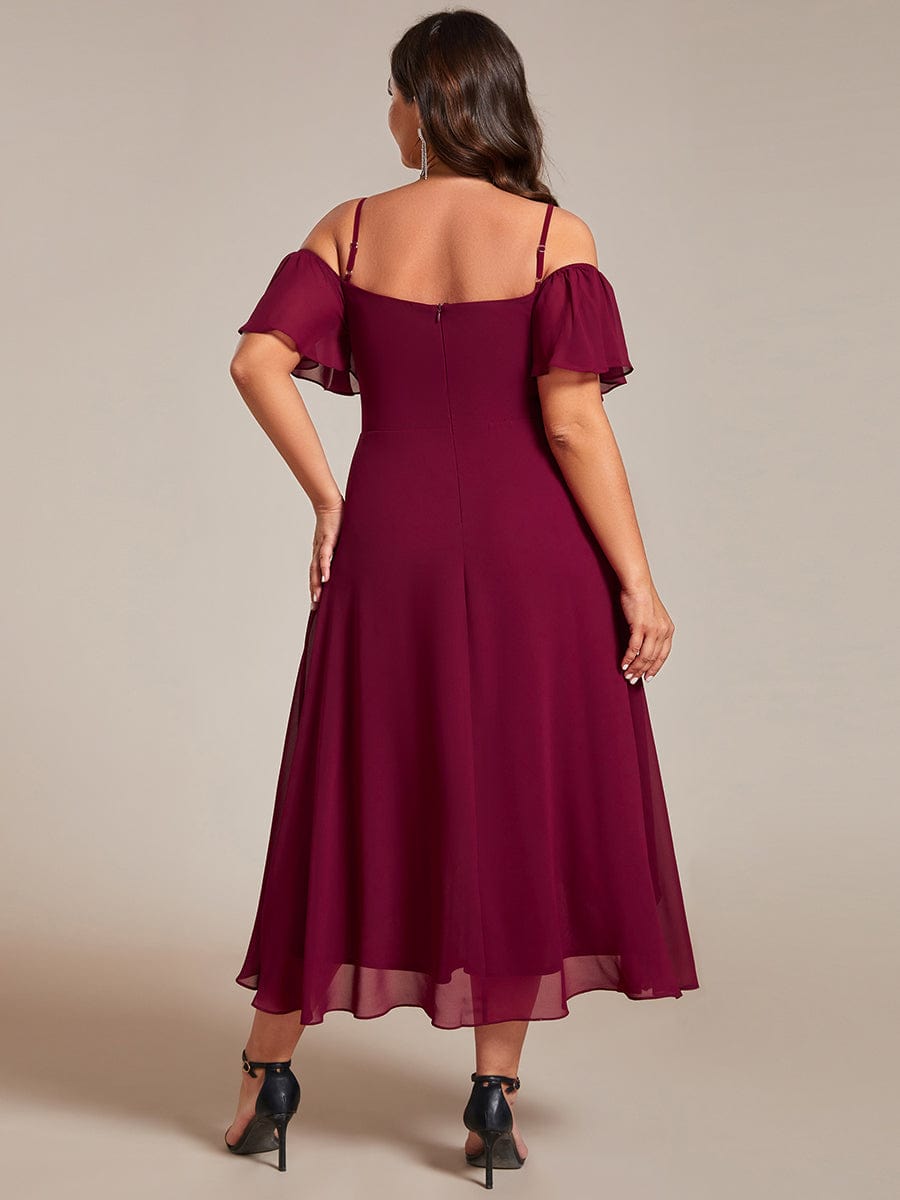 Plus Size Cold Shoulder Sweetheart Chiffon Midi Dress Ever-Pretty Plus Plus Size Cold Shoulder Sweetheart Chiffon Midi Dress Ever-Pretty Plus