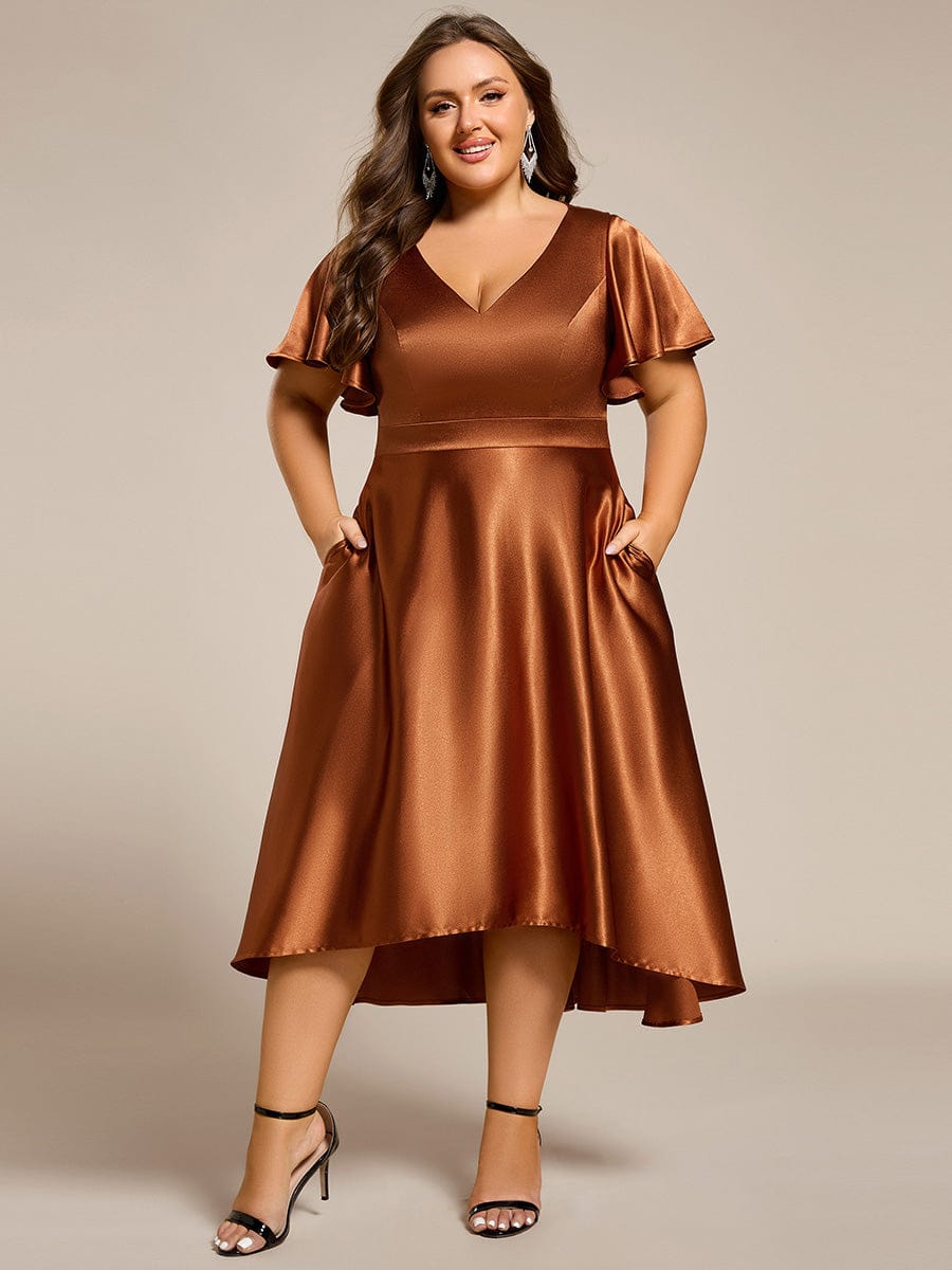 satin mini dress plus size London Convertible Satin Mini Dress