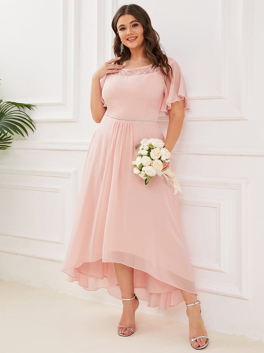 Plus Size Chiffon A-Line Midi Dress