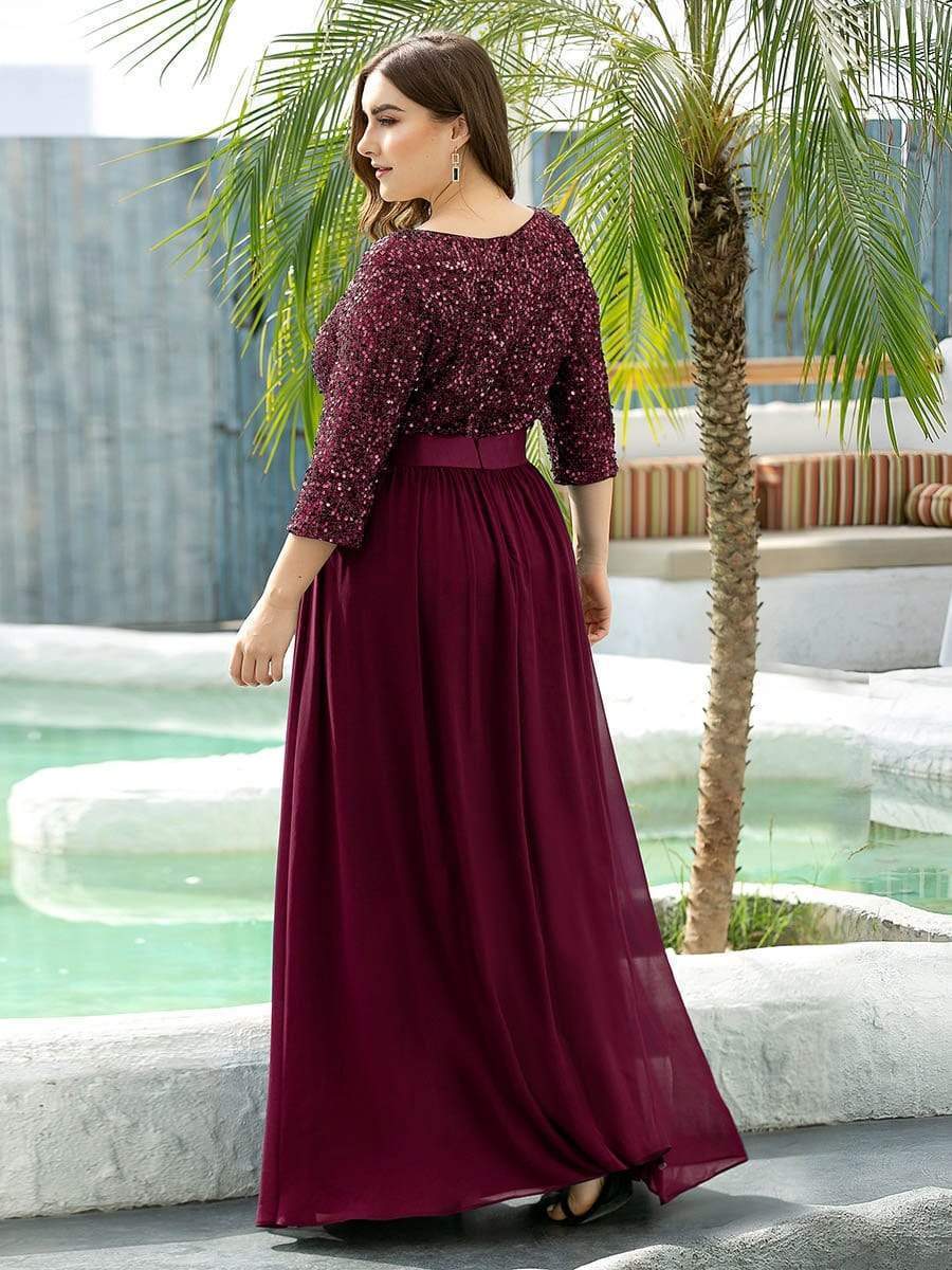 Plus Size Evening Dress for Mom | Sequin Chiffon Ever-Pretty Plus Plus Size Evening Dress for Mom | Sequin Chiffon Ever-Pretty Plus