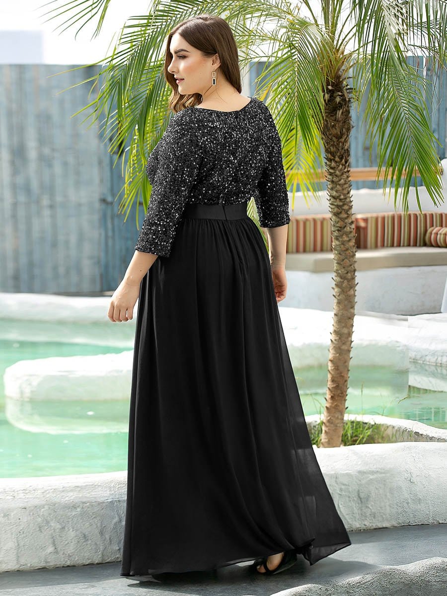 Plus Size Evening Dress for Mom | Sequin Chiffon Ever-Pretty Plus Plus Size Evening Dress for Mom | Sequin Chiffon Ever-Pretty Plus