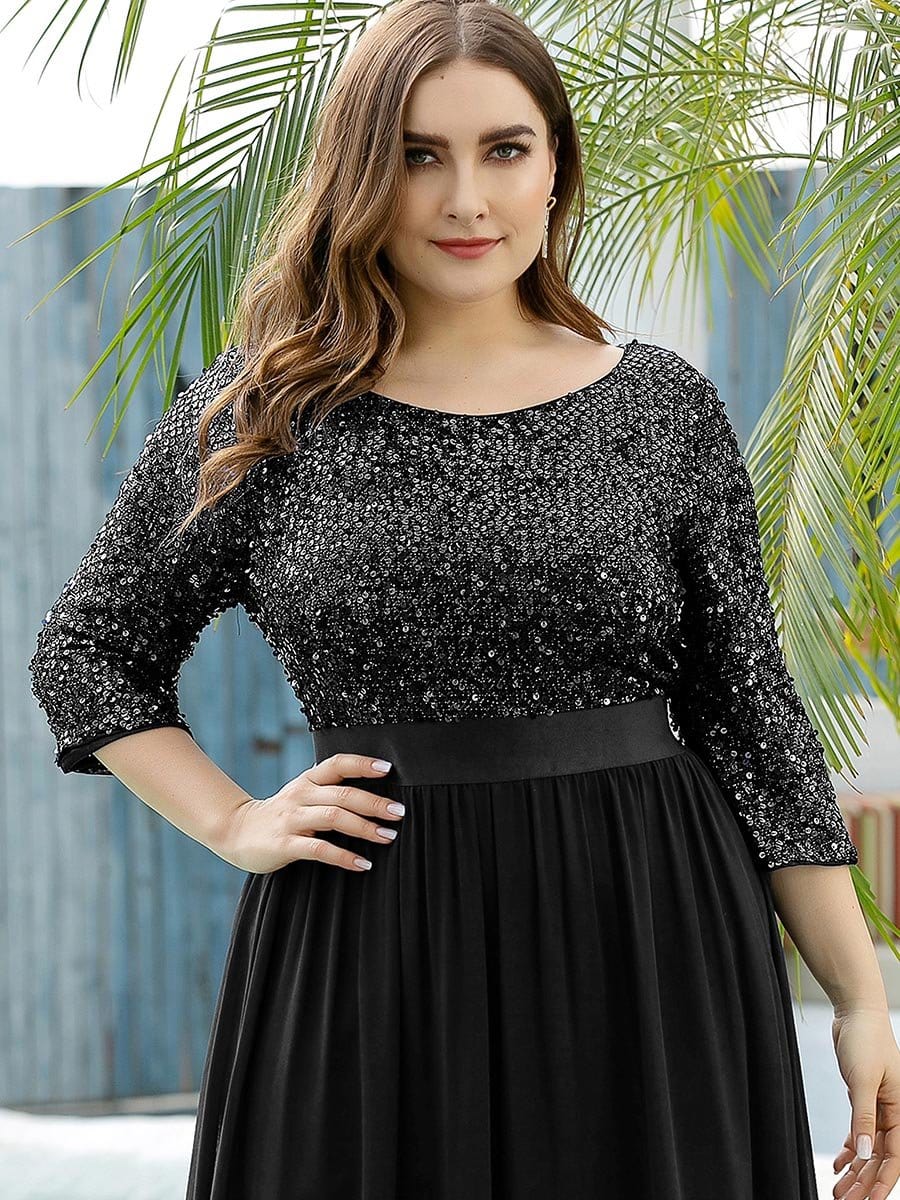 Plus Size Evening Dress for Mom | Sequin Chiffon Ever-Pretty Plus Plus Size Evening Dress for Mom | Sequin Chiffon Ever-Pretty Plus