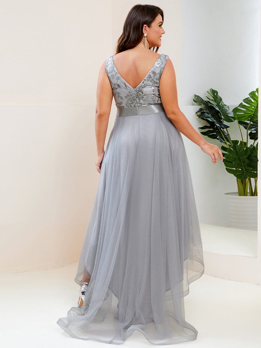 Plus Size Sequin High-Low Tulle Dress Ever-Pretty Plus Plus Size Sequin High-Low Tulle Dress Ever-Pretty Plus