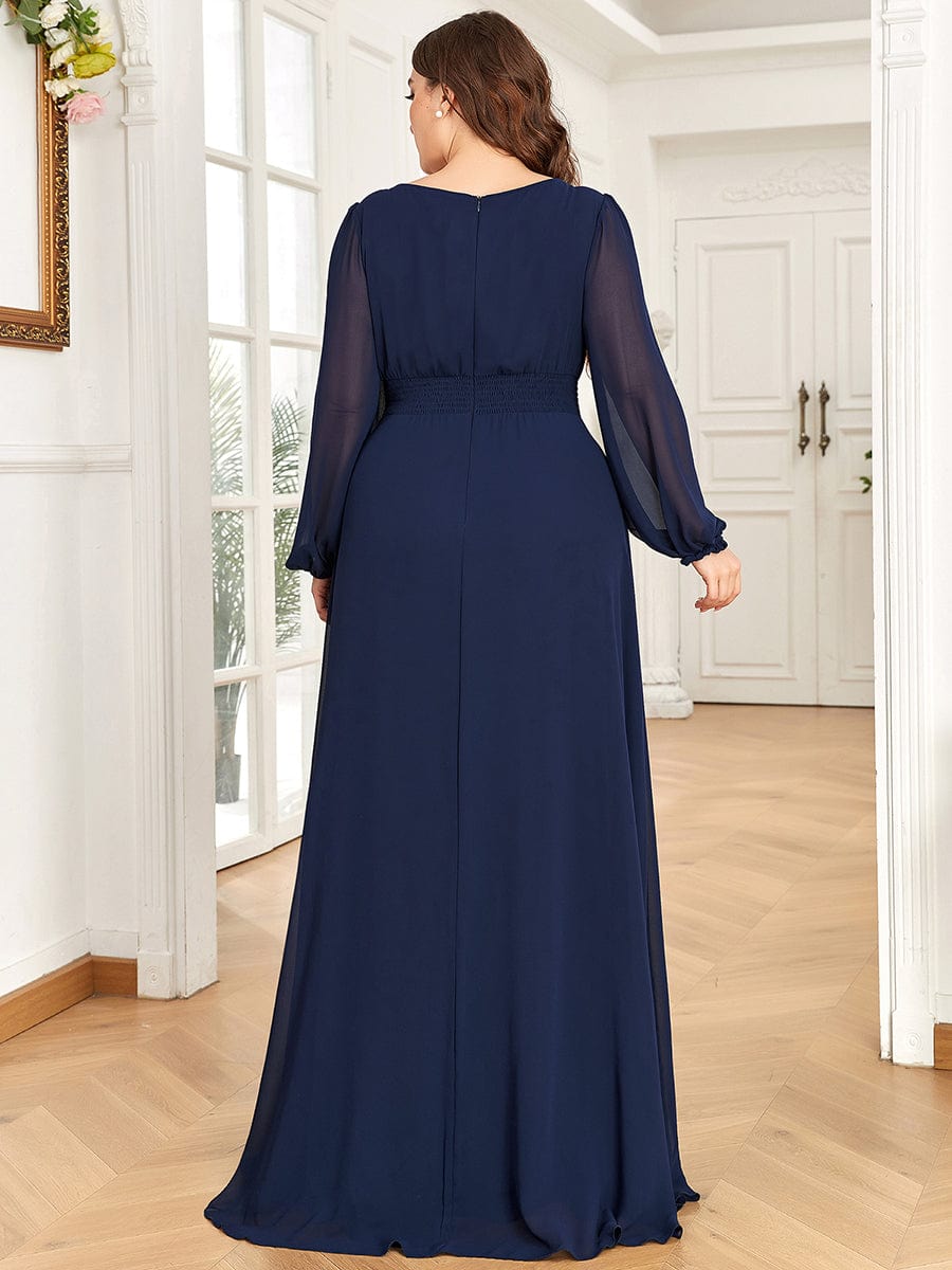 Modest Plus Size Maxi Dress with Long Puff Sleeves Ever-Pretty Plus Modest Plus Size Maxi Dress with Long Puff Sleeves Ever-Pretty Plus