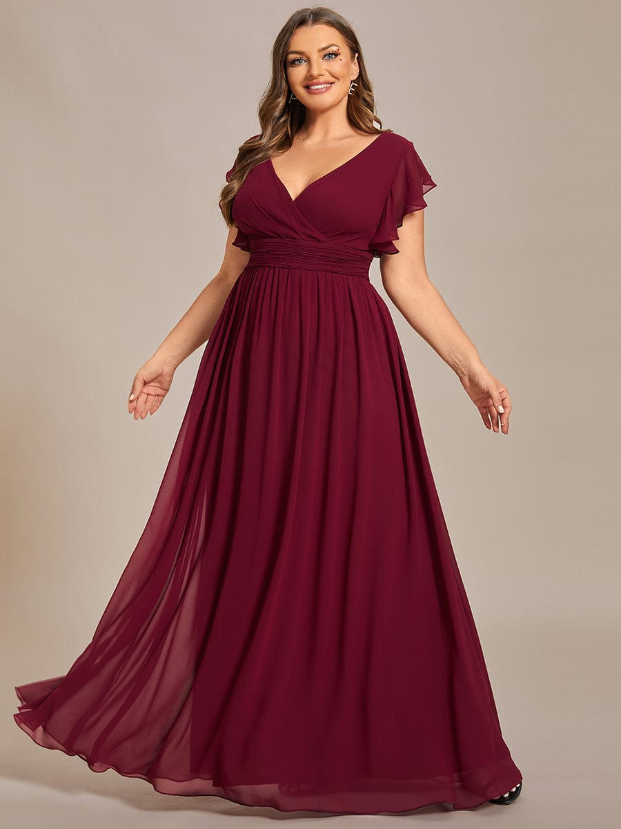 Plus Size Chiffon A-Line Dress with Back Cutout Ever-Pretty Plus Plus Size Chiffon A-Line Dress with Back Cutout Ever-Pretty Plus