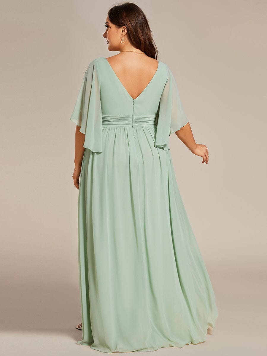Plus Size Chiffon Half Sleeve V-Neck Dress Ever-Pretty Plus Plus Size Chiffon Half Sleeve V-Neck Dress Ever-Pretty Plus