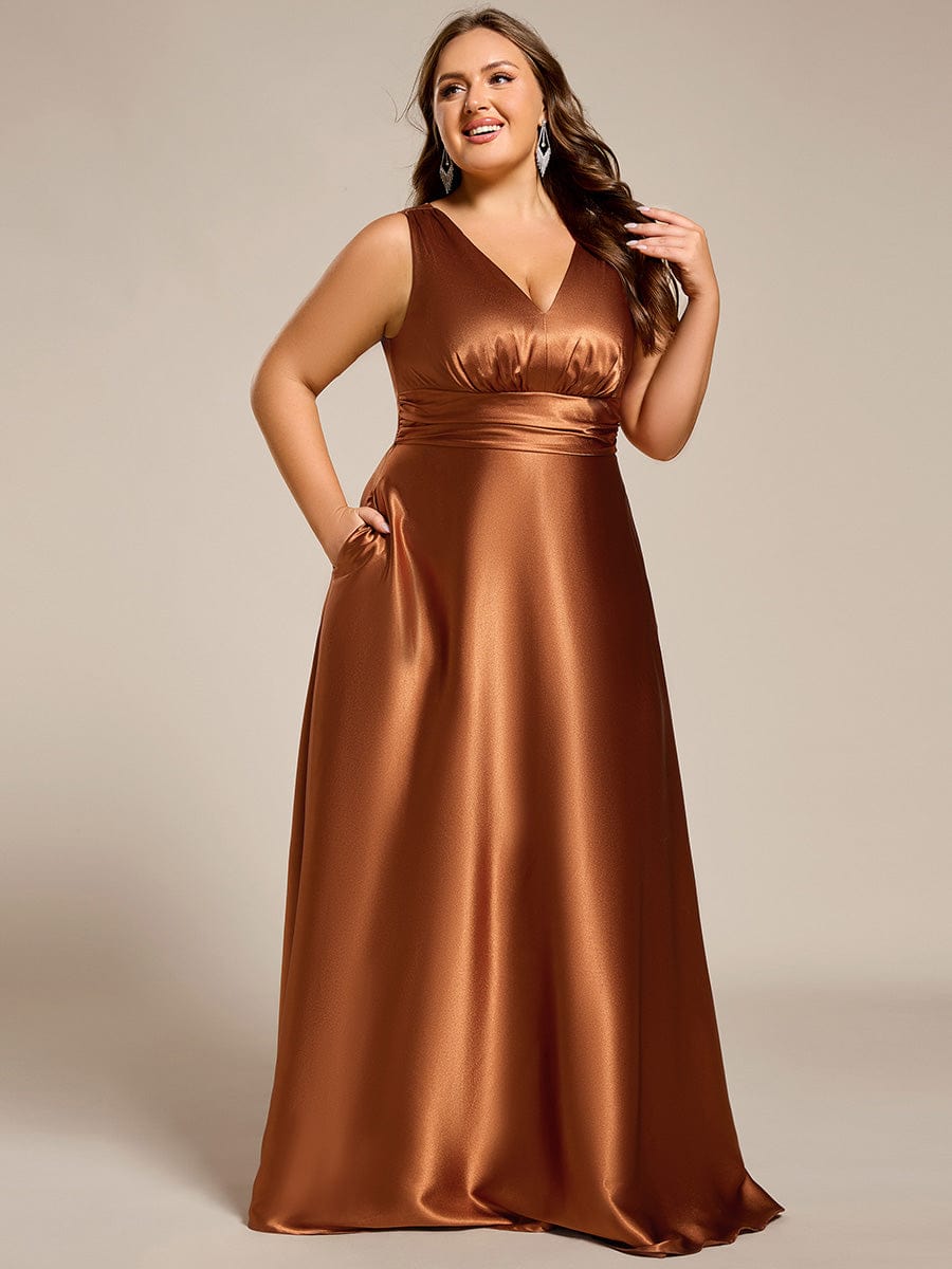 Plus Size Satin Maxi Dress with Pockets | Elegant & Comfortable Ever-Pretty Plus Plus Size Satin Maxi Dress with Pockets | Elegant & Comfortable Ever-Pretty Plus
