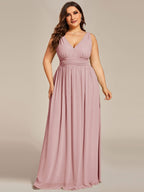 Chiffon Empire Waist Sleeveless Dress #color_Dusty Rose