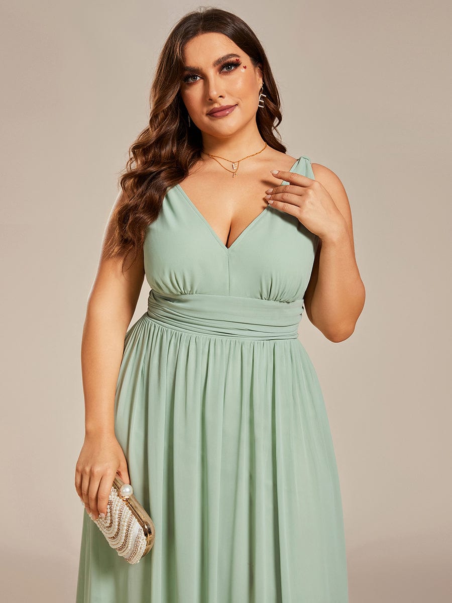 Chiffon Empire Waist Sleeveless Dress #color_Mint Green
