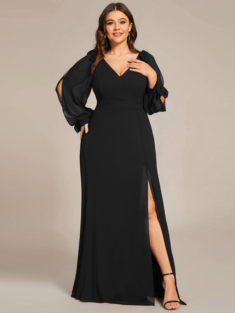 Romantic Plus Size Maxi Dress with Lantern Sleeves and Bow Details Ever-Pretty Plus Romantic Plus Size Maxi Dress with Lantern Sleeves and Bow Details Ever-Pretty Plus