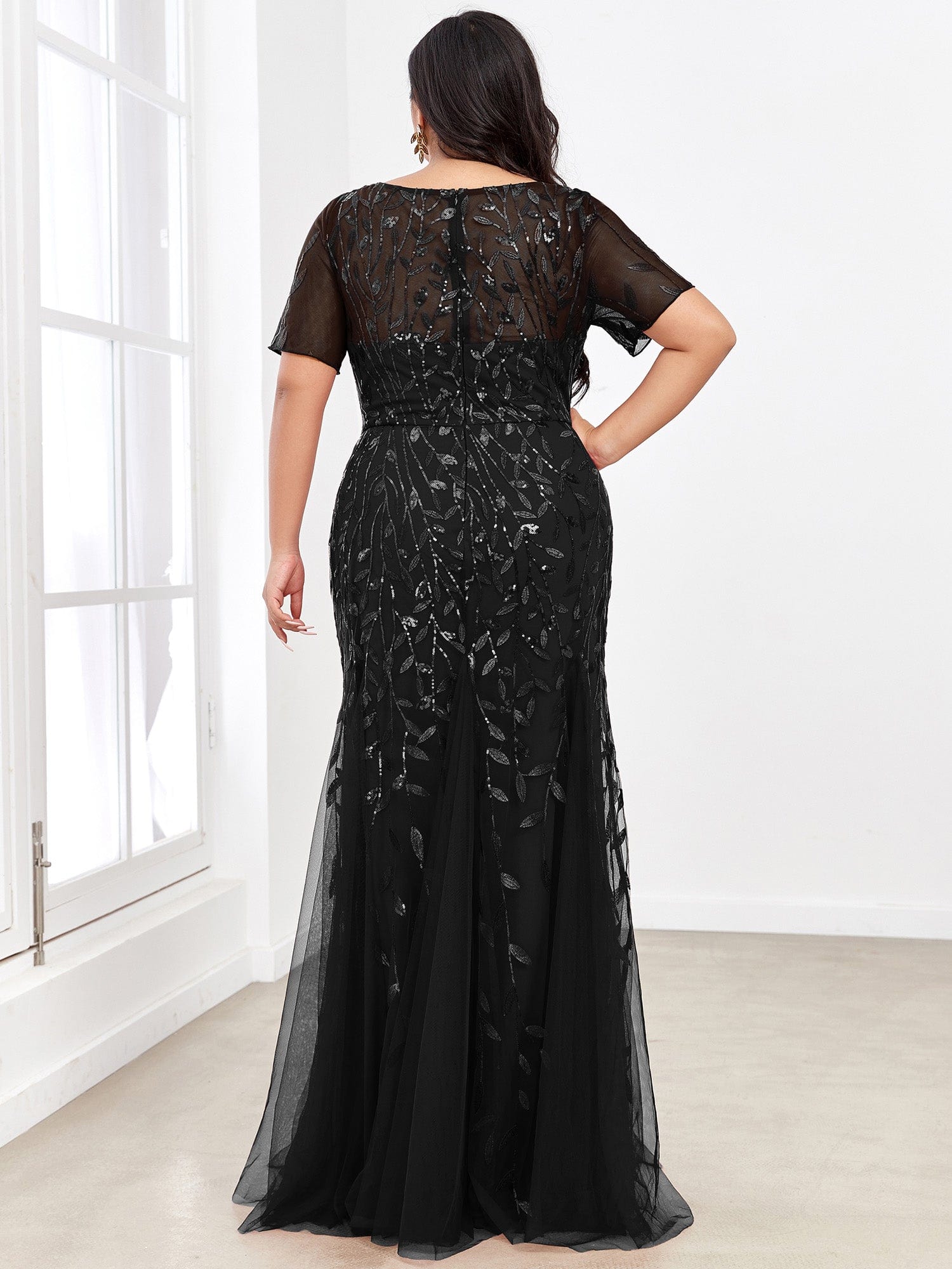 Sequined Plus Size Bodycon Tulle Maxi Dress Ever-Pretty Plus Sequined Plus Size Bodycon Tulle Maxi Dress Ever-Pretty Plus