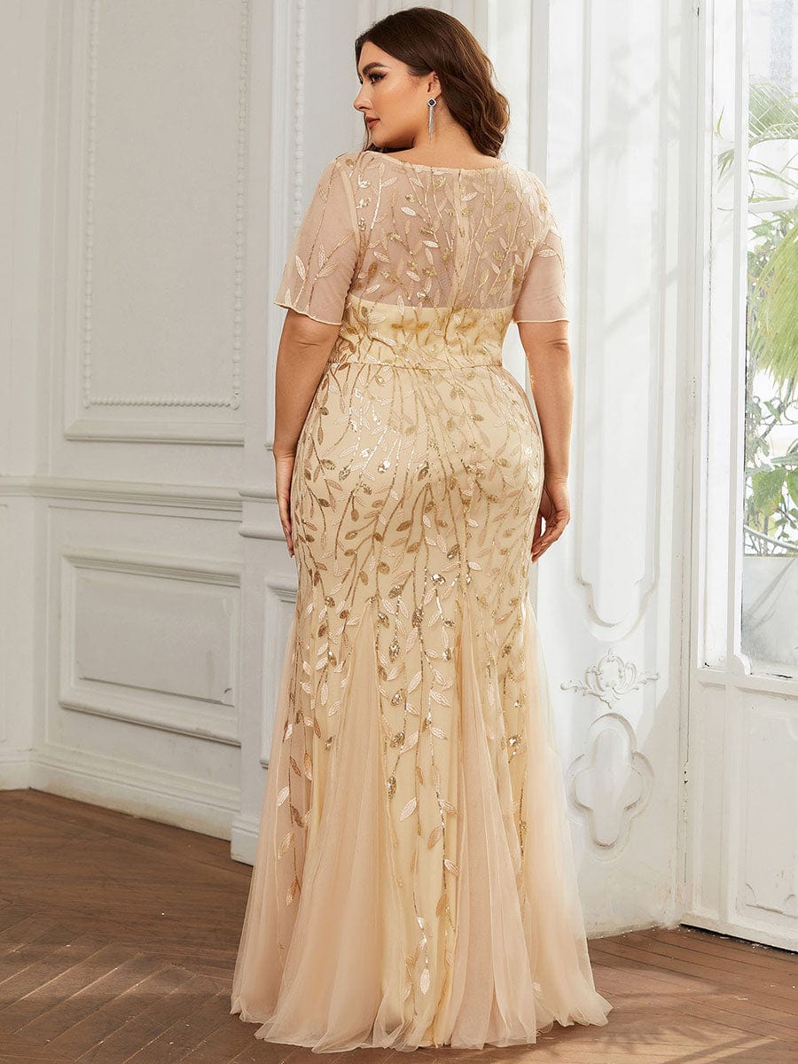 Sequined Plus Size Bodycon Tulle Maxi Dress Ever-Pretty Plus Sequined Plus Size Bodycon Tulle Maxi Dress Ever-Pretty Plus